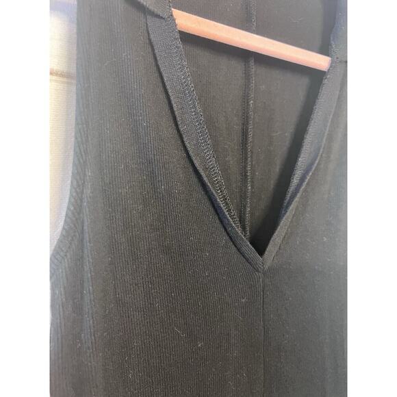 EUC Zara Womens Sleeveless Stretch V-Neck Shirt Collared Black Mini Dress Size M - Picture 2 of 4